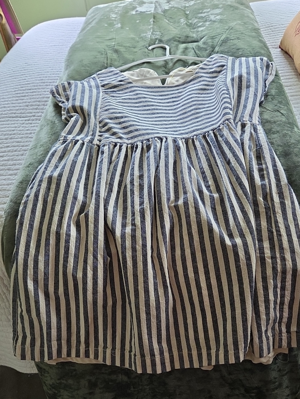 Listicle Navy and White Striped Casual Girls Dress
